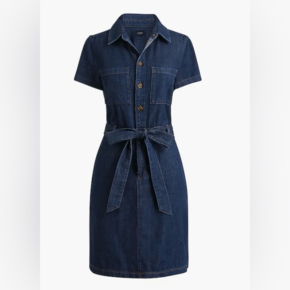J. Crew Factory Denim Utility Mini Dress